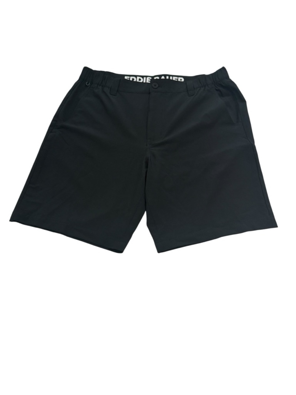 Eddie Bauer Black Flat Front Elastic Band Performance Shorts